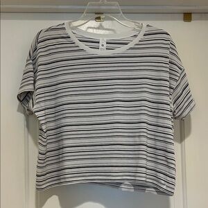 lululemon athletica Cate’s Black and White Striped Tee